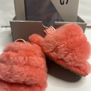 UGG Kids Fluffy Coral Slippers